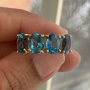 10kt Gold Blue Topaz Ring